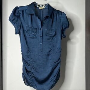 Ruched Cap Sleeve Blouse